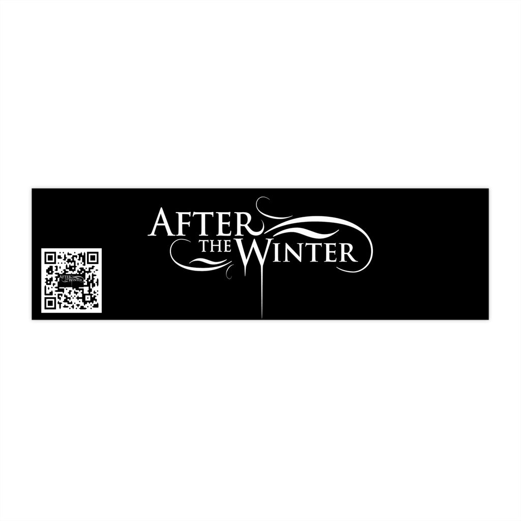 After the Winter Bumper Sticker — Elegant Black Logo Sticker with QR Code