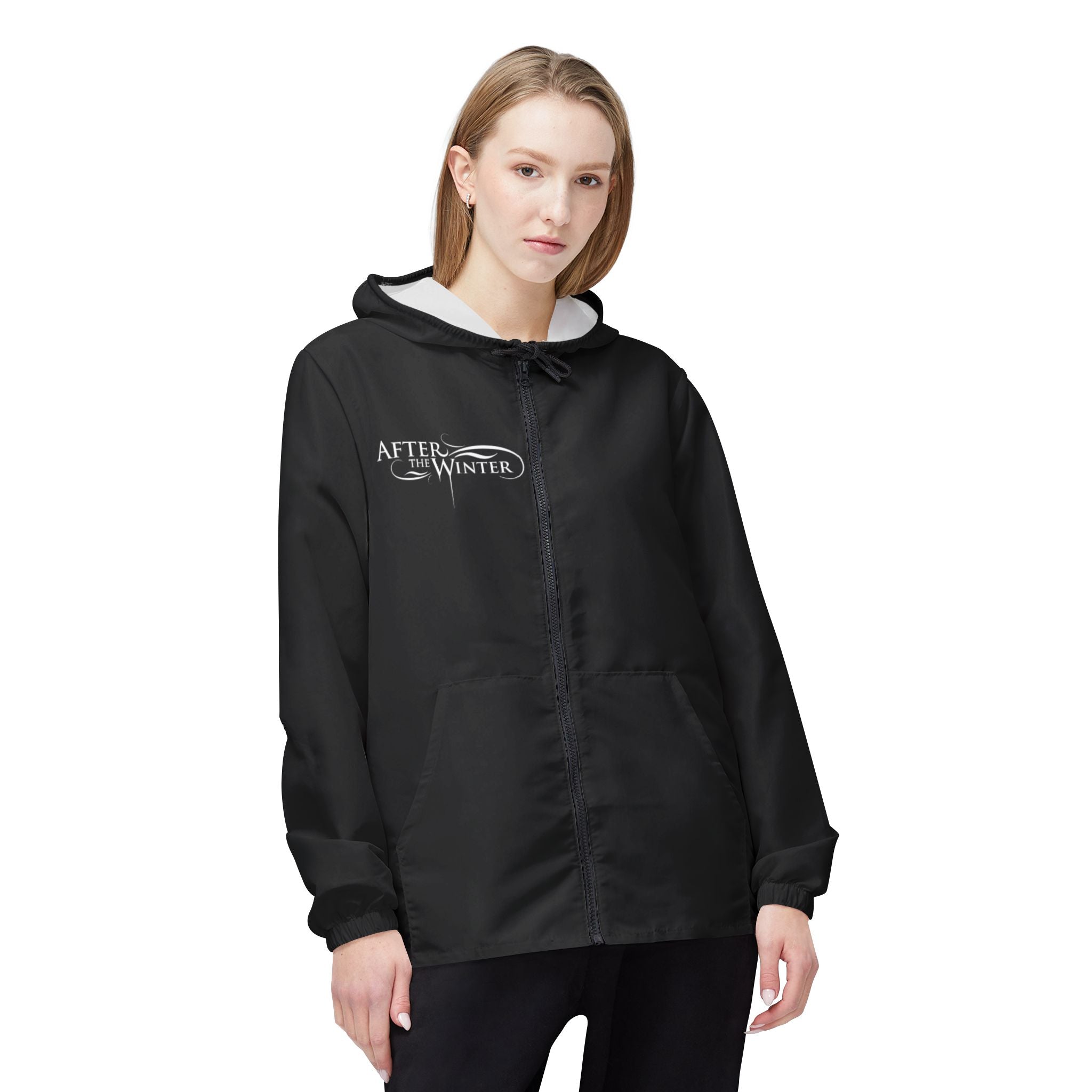 After the Winter Windbreaker Jacket — Lightweight Black Hooded Outerwear
